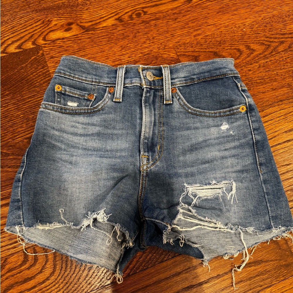Distressed Denim Women High Rise Shorts